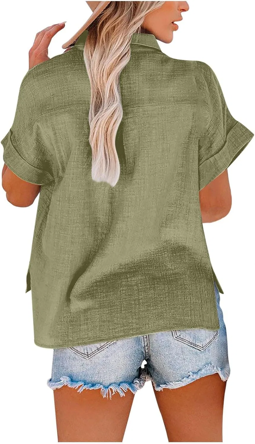 Топ для активного отдыха, льняной, бренд Generic, цвет 03-army Green — фото 2