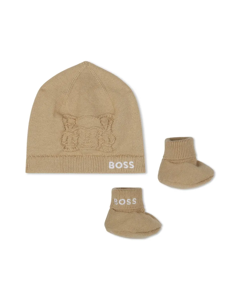 

Натуральный хлопковый комплект для малыша Boss Kidswear, бежевый