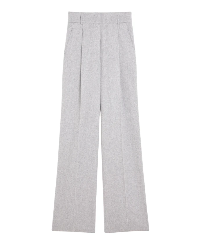 

Шерстяные брюки с поясом Max Mara Studio, серый