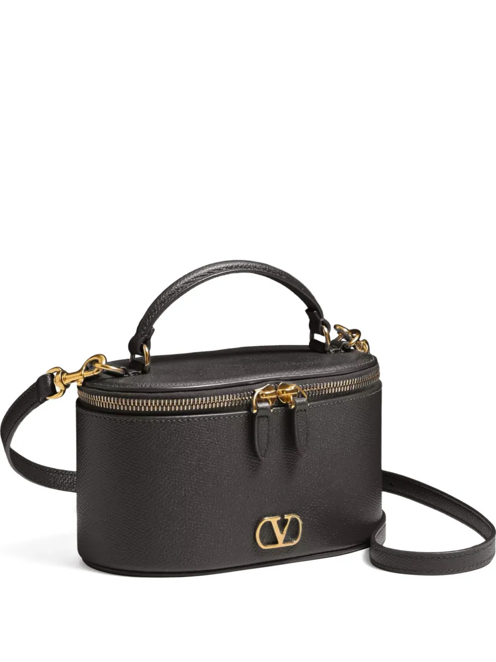

Мини-сумка из зернистой кожи Valentino Garavani, черный