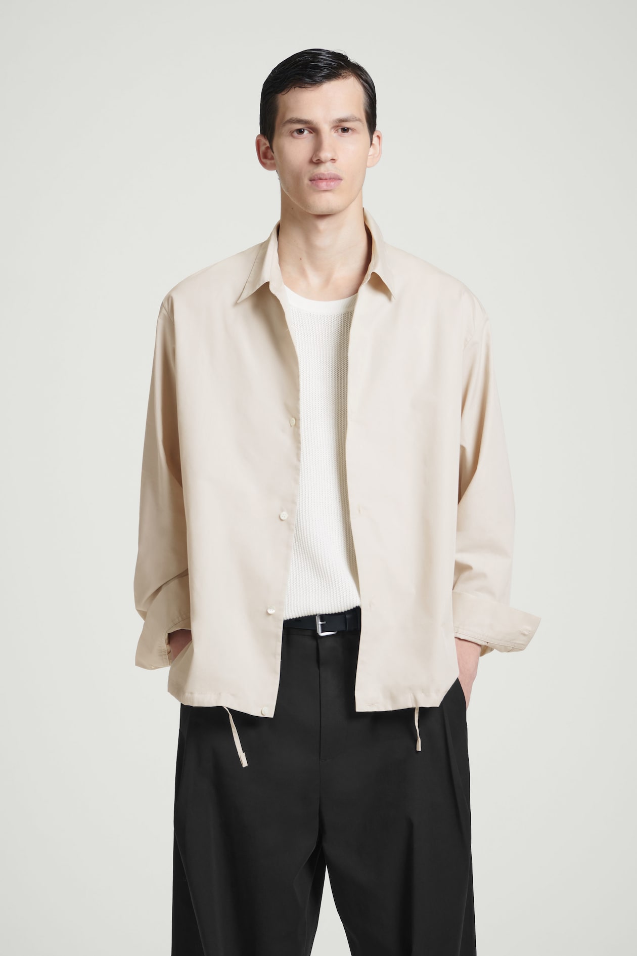 

Рубашка с завязками-relaxed fit COS, бежевый