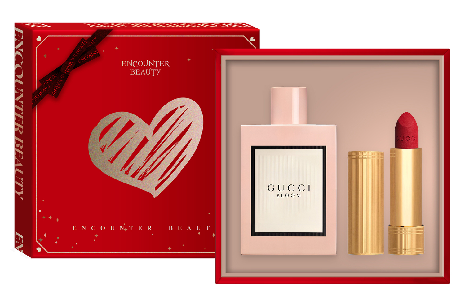 Bloom Heartfelt Classic Помада Парфюмерный набор Легко растушевывается Глянцевая помада с сияющим финишем 3,5г+50мл GUCCI, velvet mist lipstick #208 3.5g+huayue women's perfume 50ml — фото 4