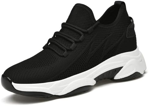 

Кроссовки 10 см для мужчин и женщин, обувь с скрытым увеличением роста с поддержкой свода стопы, легкие дышащие кроссовки для ходьбы с противоскользящей подошвой для повседневной носки Dmxedts, черный