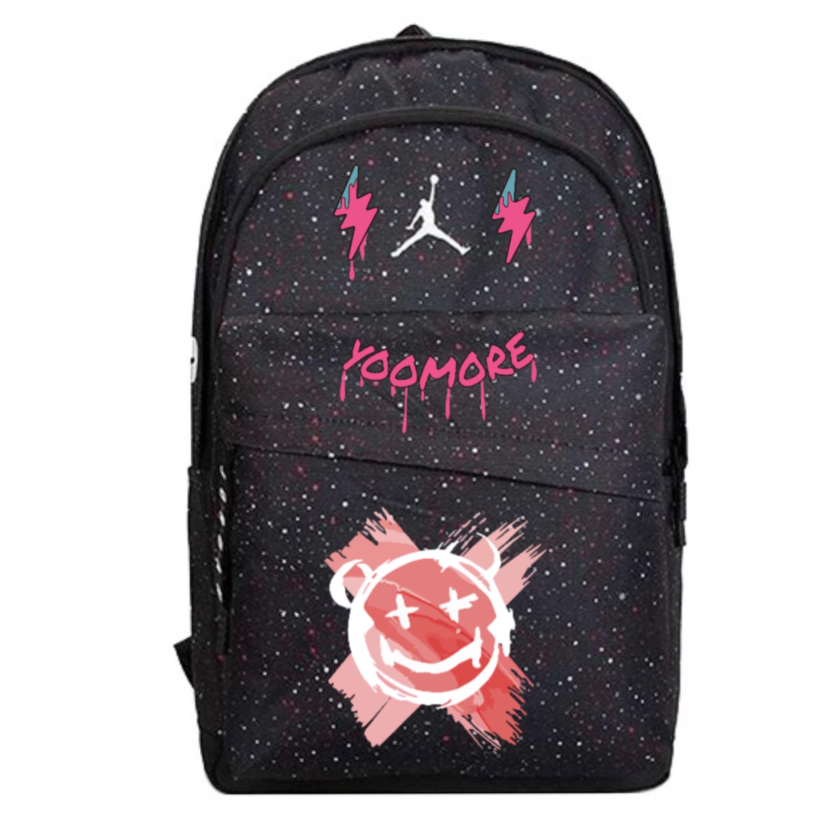 

Jordan Полиэстеровый рюкзак Тубас унисекс черный, Smiley Face Graffiti