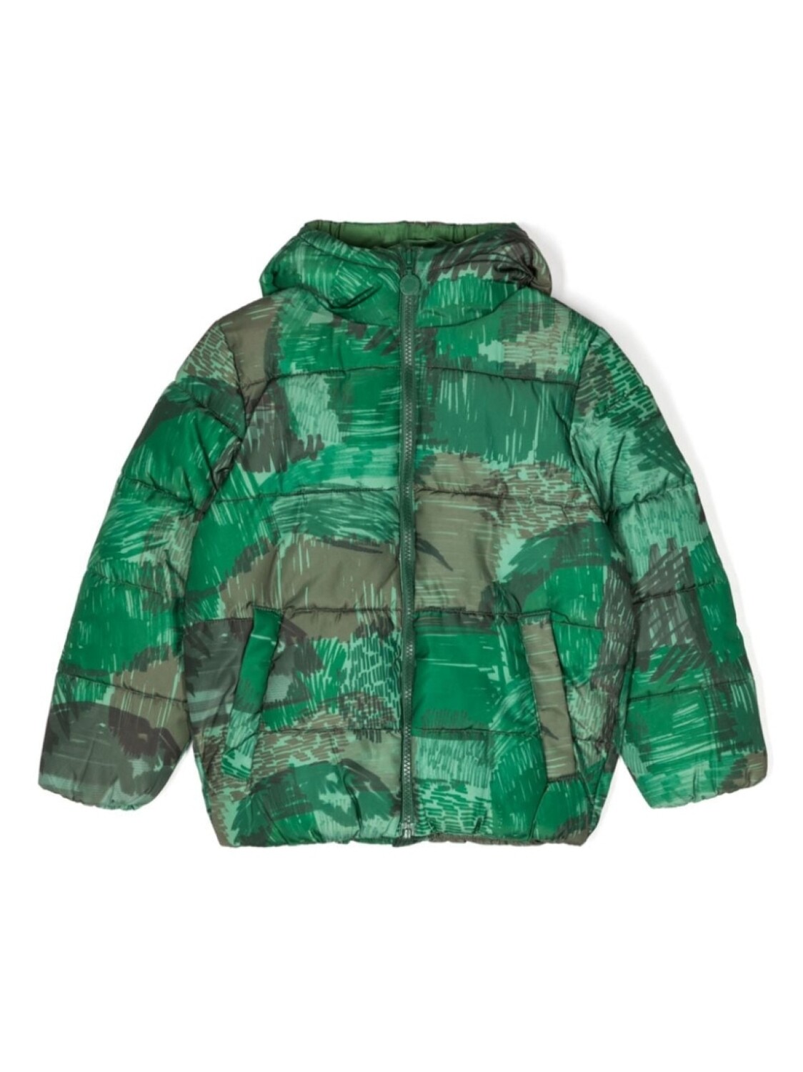 

Stella McCartney Kids пуховик с графичным принтом, зеленый