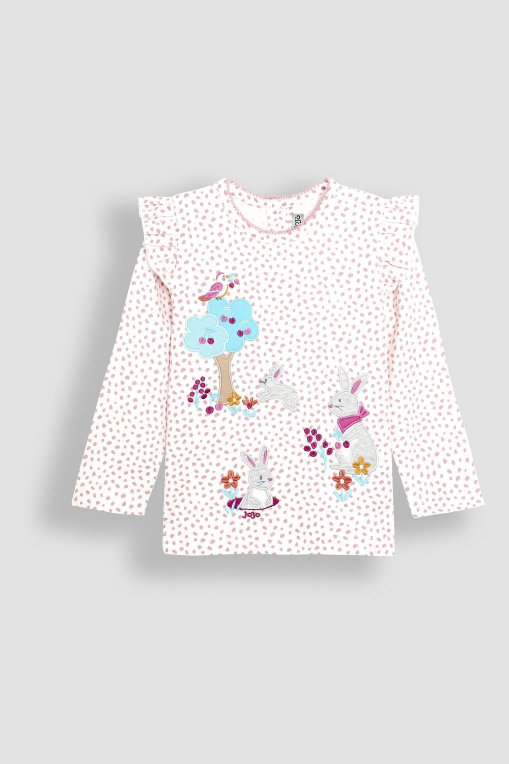 

Топ с длинными рукавами и аппликацией Jojo Maman Bébé, розовый