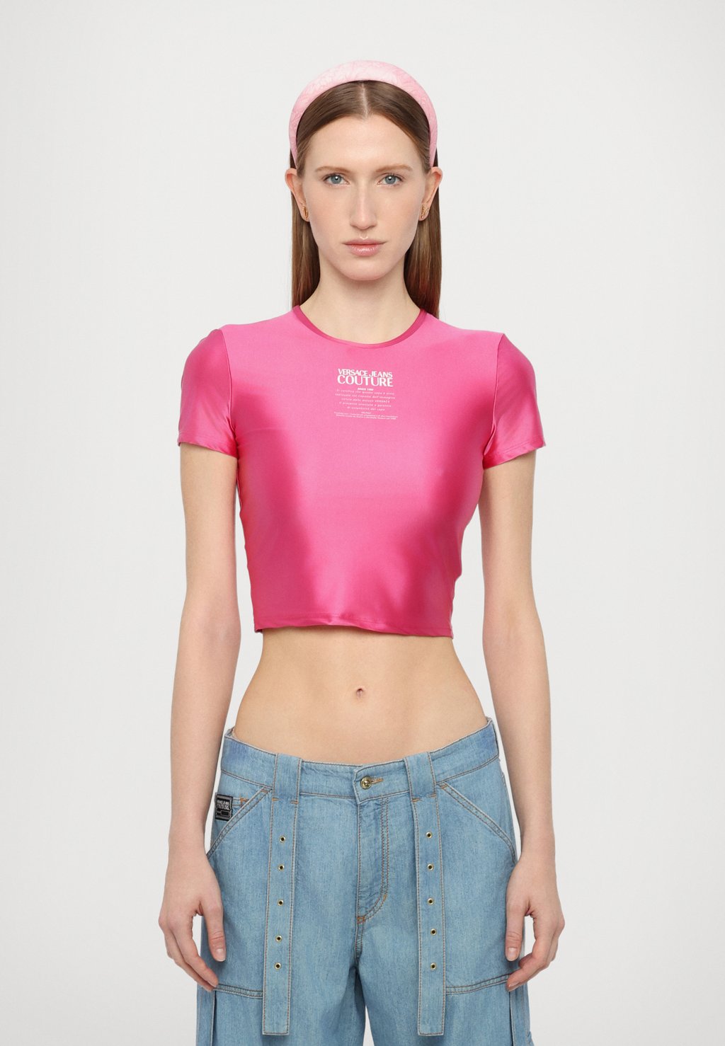 

Футболка с принтом Versace Jeans Couture, розовый