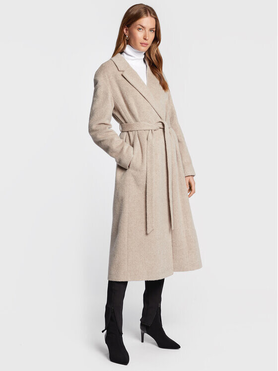 

Шерстяное пальто обычного кроя Calvin Klein, серый
