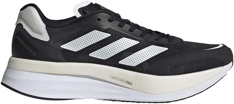 Мужские беговые кроссовки adidas Adizero Boston 10, белый/черный/золотой — фото 3