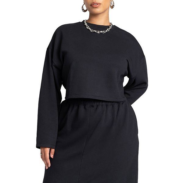 

Женский оверсайз укороченный свитшот plus size Eloquii