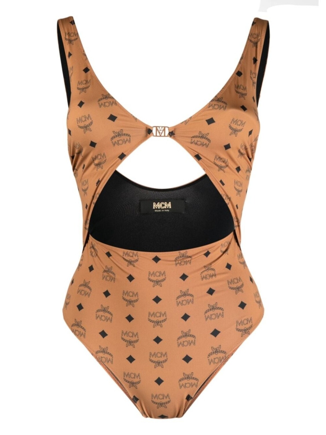 

MCM купальник с принтом Monogram, коричневый