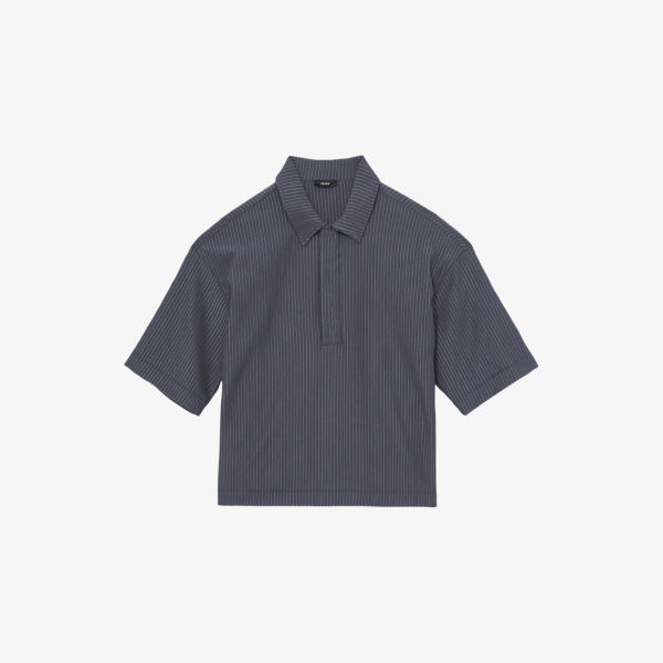 

Поло Reiss Tobi с коротким рукавом из эластичного трикотажа, синий