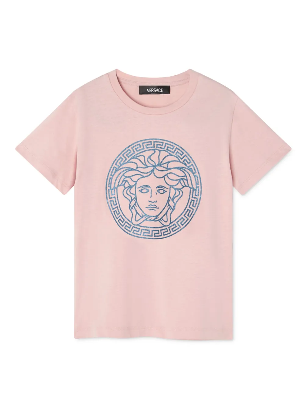 

Футболка с принтом Medusa Versace Kids, розовый