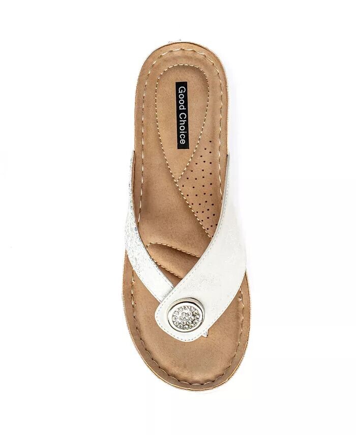 Женские босоножки на танкетке Dafni Thong GC Shoes, белый — фото 4