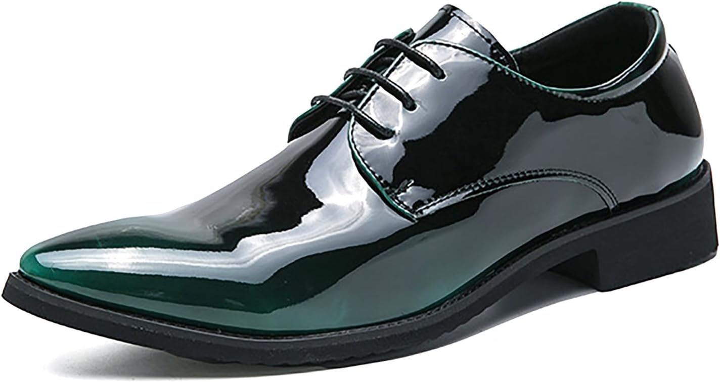 

Туфли под смокинг из лакированной кожи для свадьбы, мужские с шнуровкой, деловые оксфорды Synthesis, зеленый