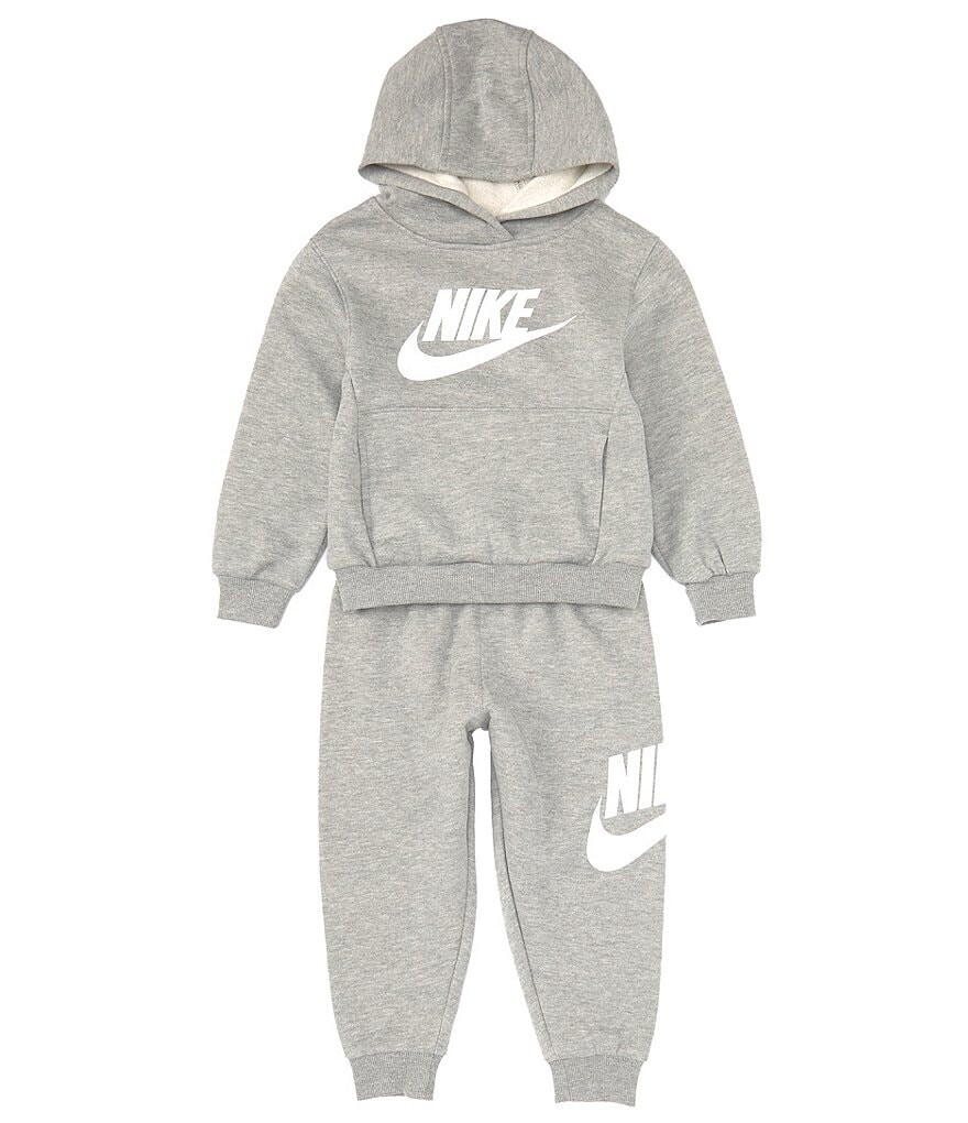

Комплект из флисовой худи с длинными рукавами и брюк для бега Nike Little Boys 2T-7 Club, серый