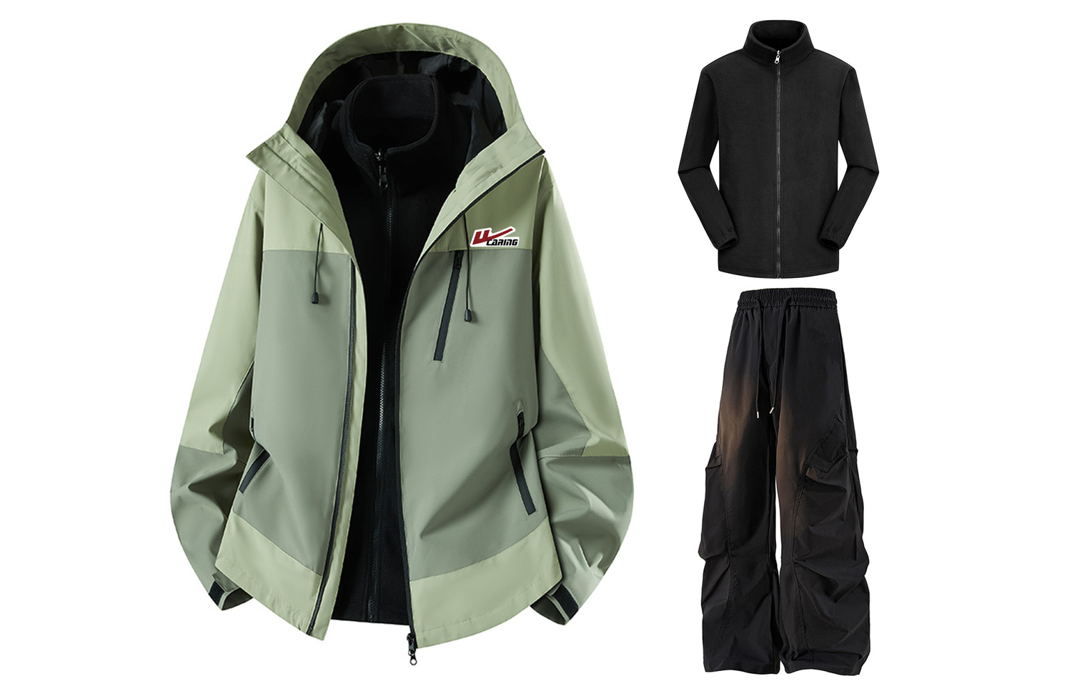 

Ветровка Unisex WARRIOR, rock shell зеленый+черный (3 pack diy badge)