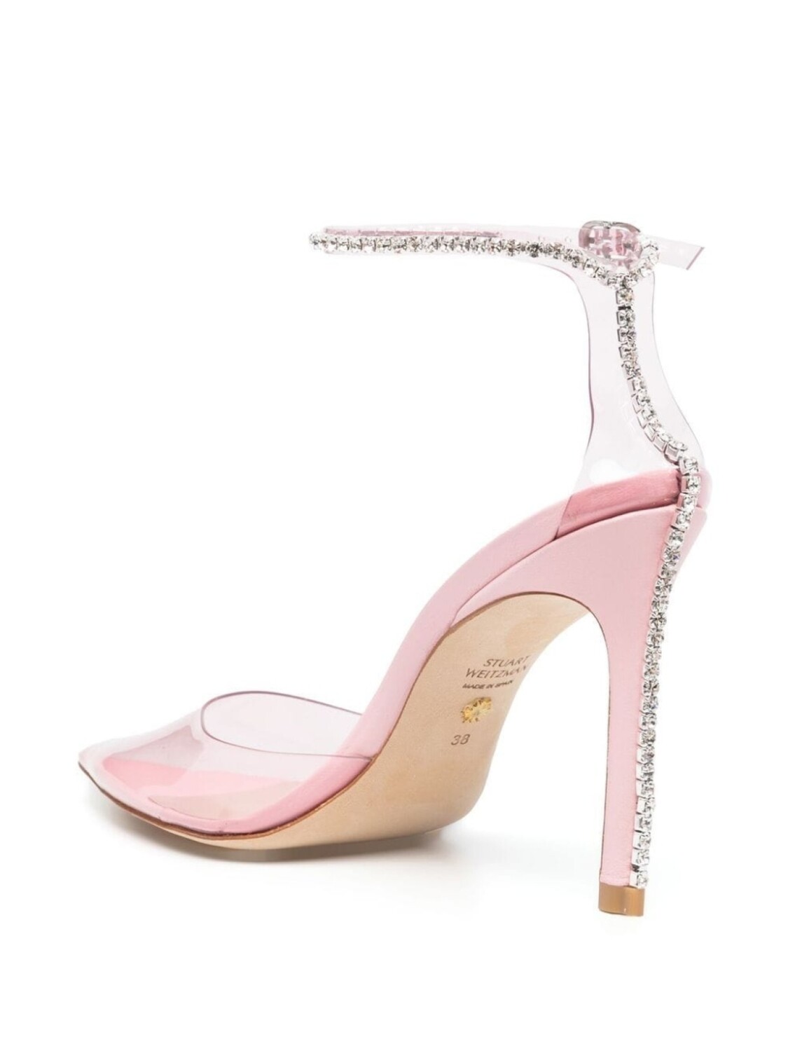 Stuart Weitzman туфли с кристаллами и заостренным носком, розовый — фото 2