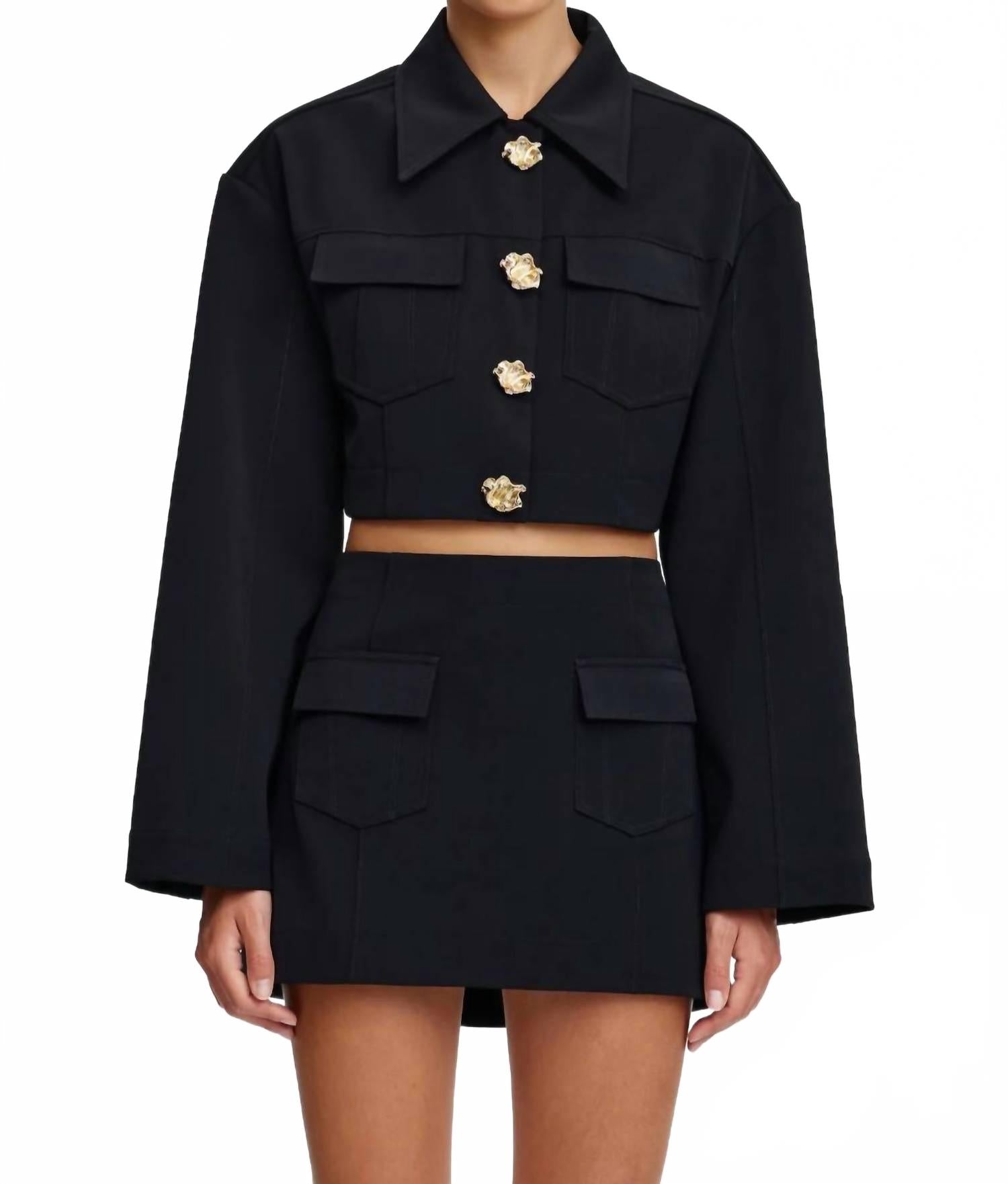 

Укороченная куртка Hunston черного цвета Acler, черный