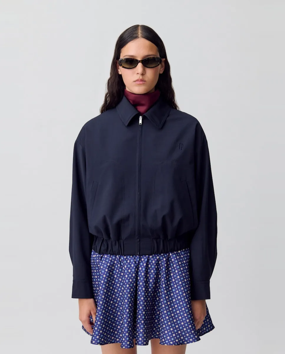 

Женская оверсайз куртка на молнии Claudie Pierlot, темно-синий