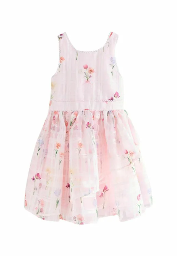 Платье прямого кроя с цветочным принтом и выжженной спинкой. Baker By Ted Baker, Pink