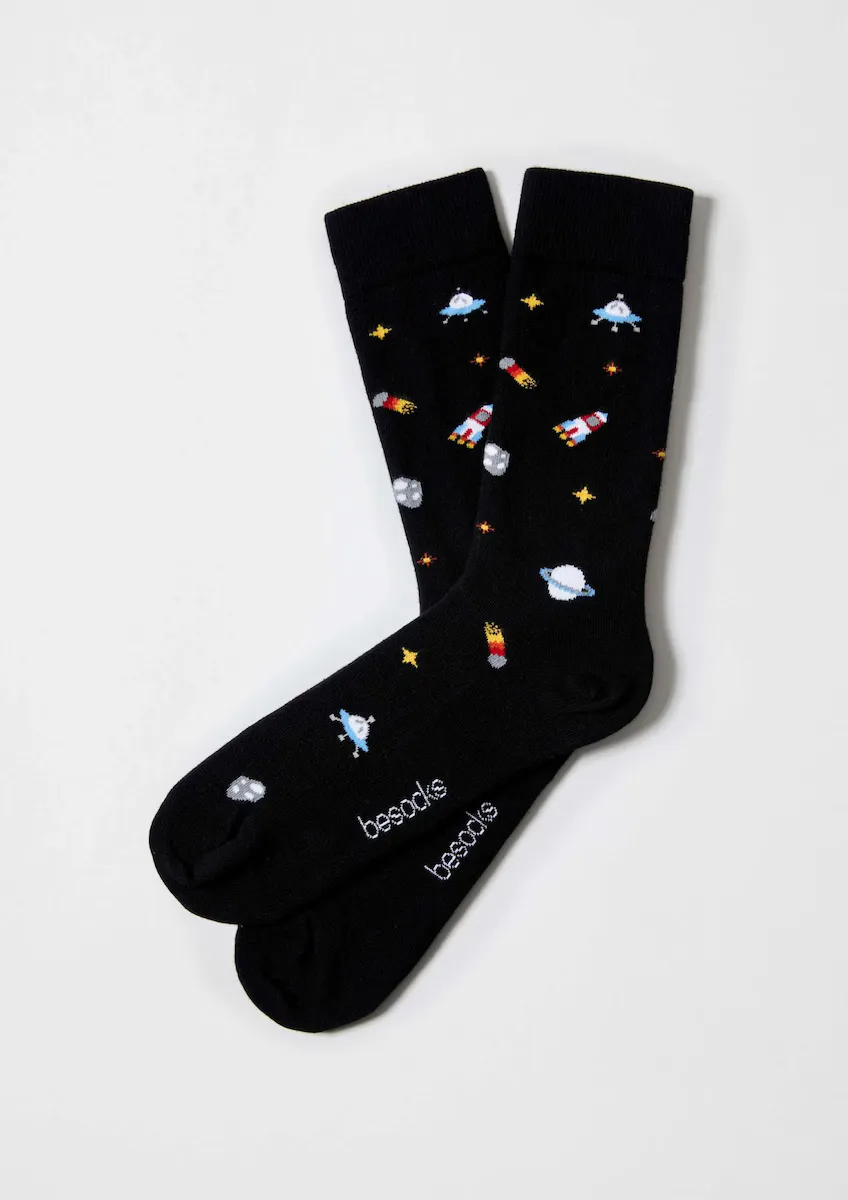 

Унисекс черные высокие носки из органического хлопка Besocks, черный