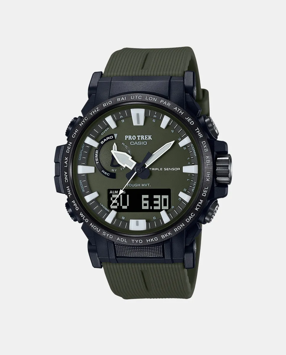 

Мужские часы Protrek PRW-61Y-3ER из зеленой резины Casio, зеленый