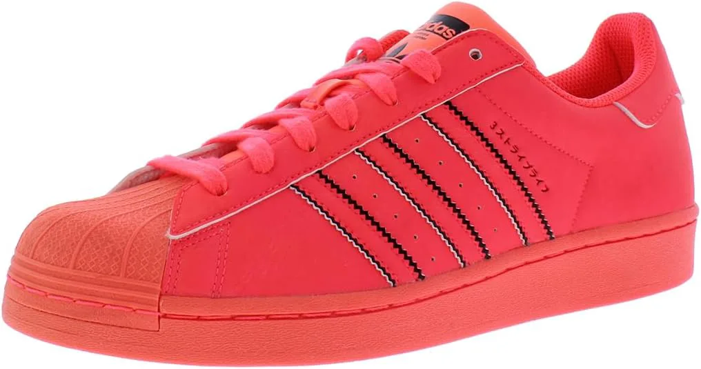 Мужские кроссовки Adidas Superstar на шнуровке, розовый/белый/черный — фото 2