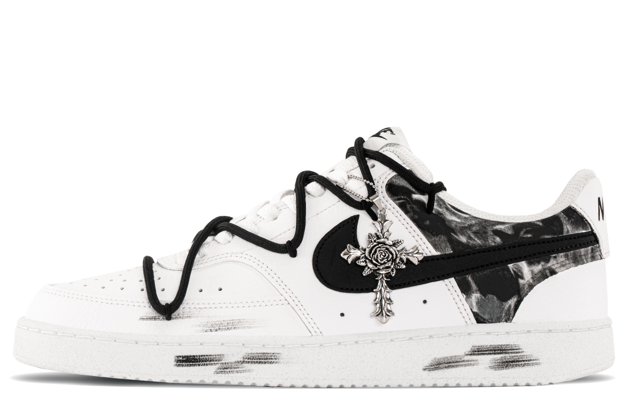 

Nike Кроссовки для скейтборда Court Vision 1 с амортизацией и увеличением высоты, низкие, мужские, черно-белые