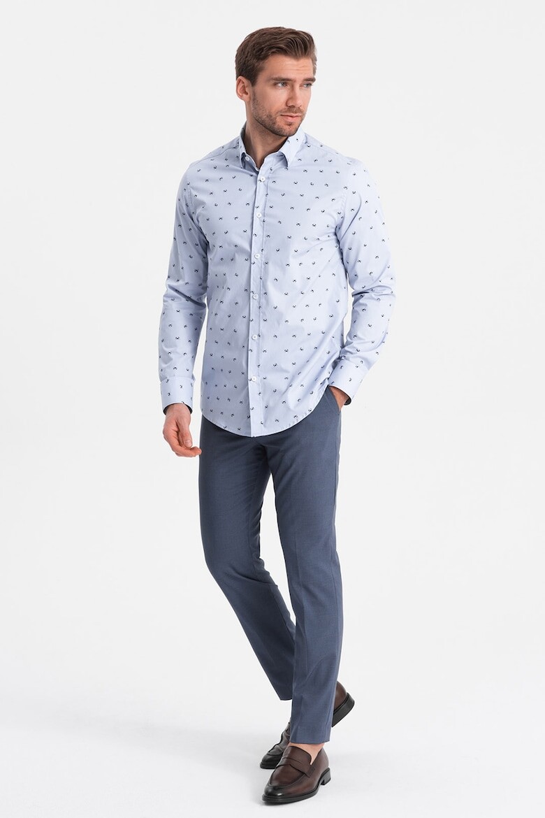 

Узкая рубашка с узором Ombre, синий