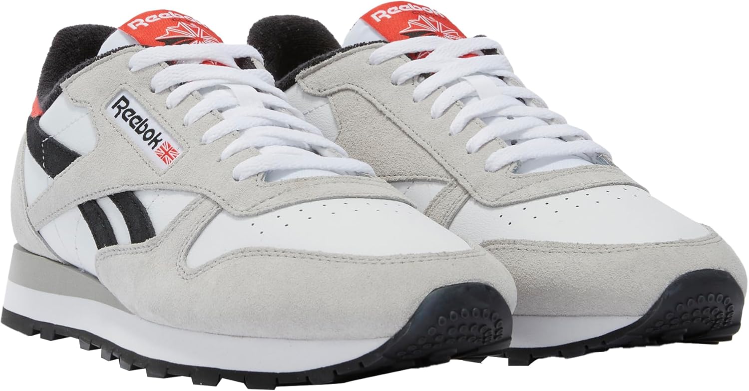 Кроссовки Reebok Unisex Classic Leather, белый/черный/серый — фото 2