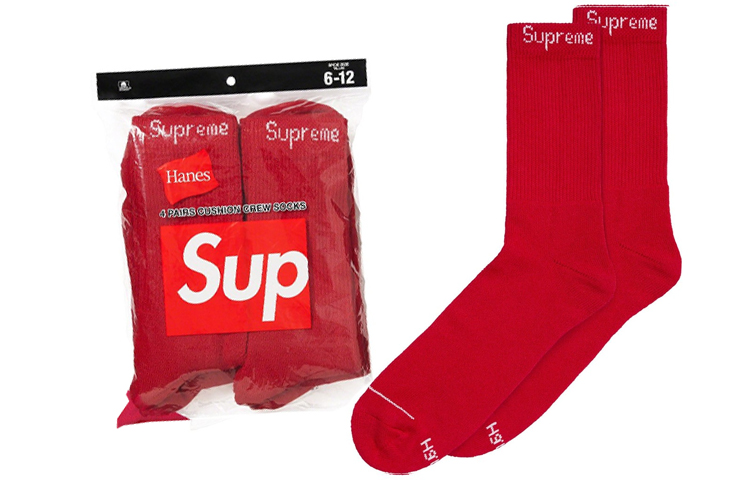 Версия FW23 Осень/Зима Коллекция Гольфы Унисекс Supreme, 4 пары (Красный/Красный) — фото 2