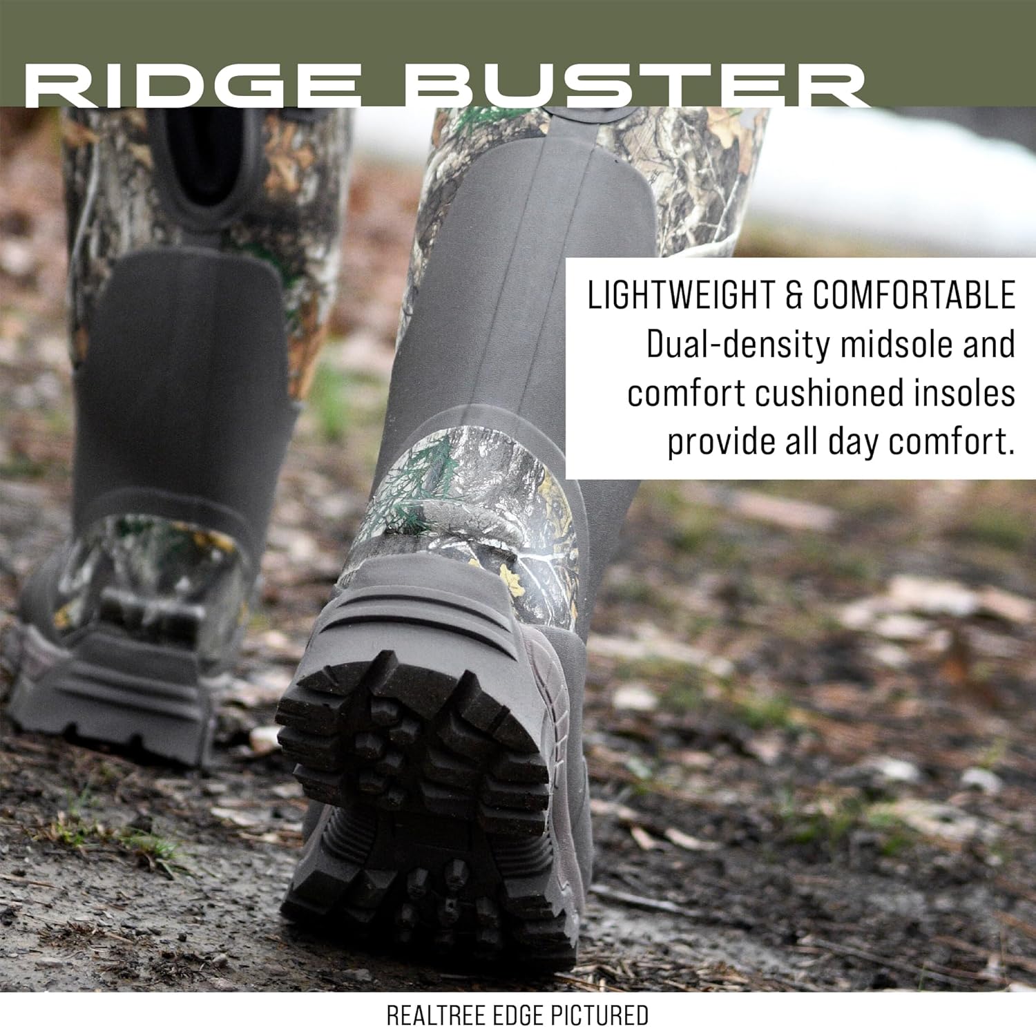 Водонепроницаемые охотничьи ботинки FROGG TOGGS Men's Ridge Buster, неопрен 7 мм, коричневый — фото 4