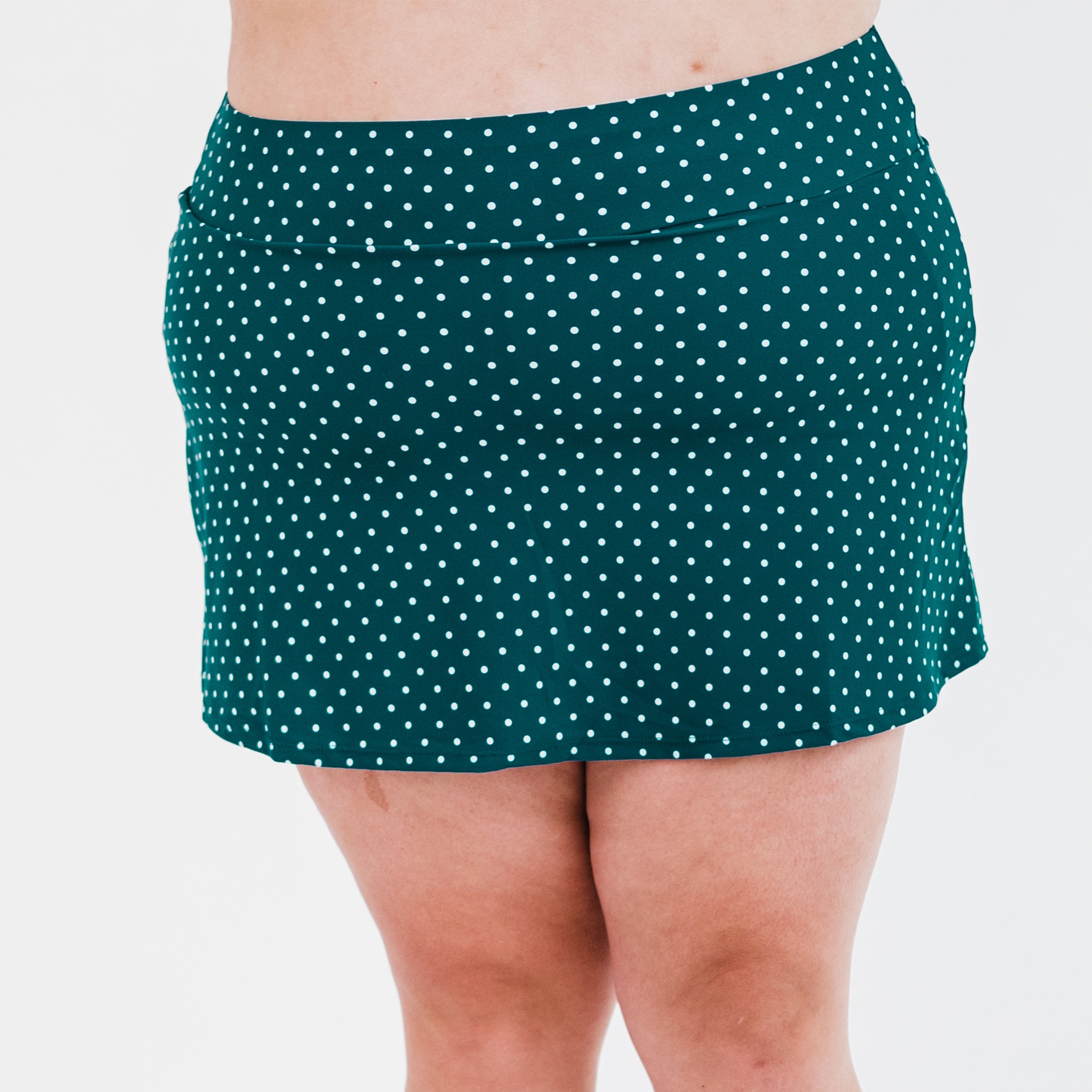 

Женская мини-юбка для плавания с высокой талией и шортами Calypsa, цвет dark jade small dots