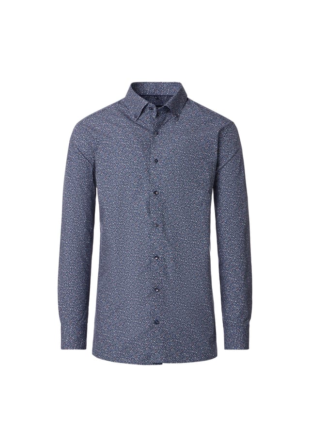 

Рубашка с принтом в деловом стиле удобная посадка Casamoda, синий