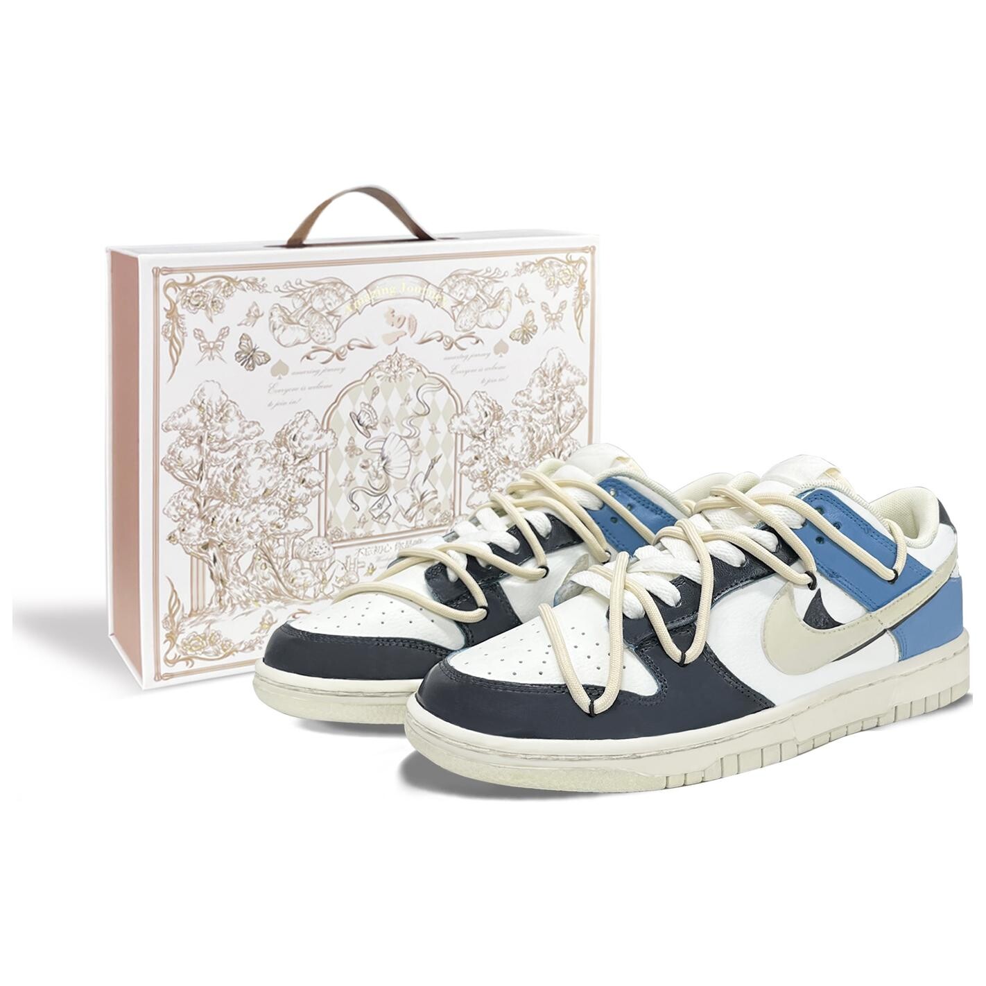 

Кроссовки Nike Dunk, белый/синий