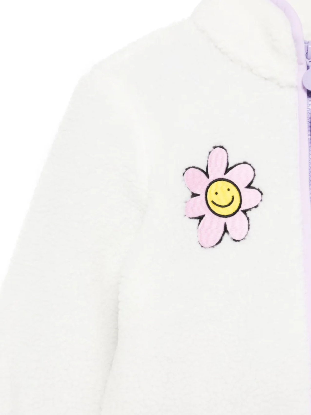 Флисовая куртка с цветочной вышивкой Stella McCartney Kids, белый — фото 3