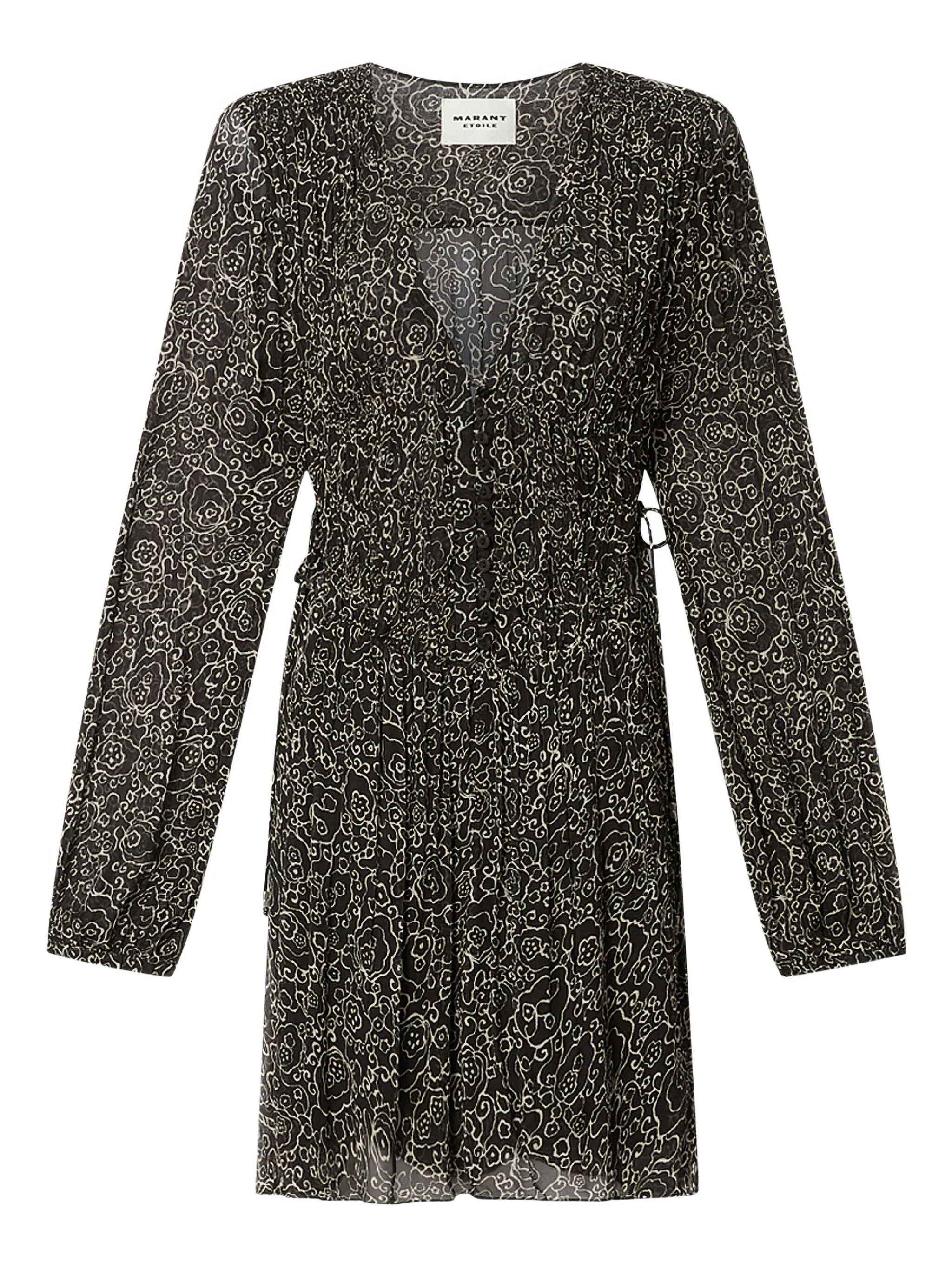 

Платье мини Loriena с цветочным принтом Marant Étoile, черный