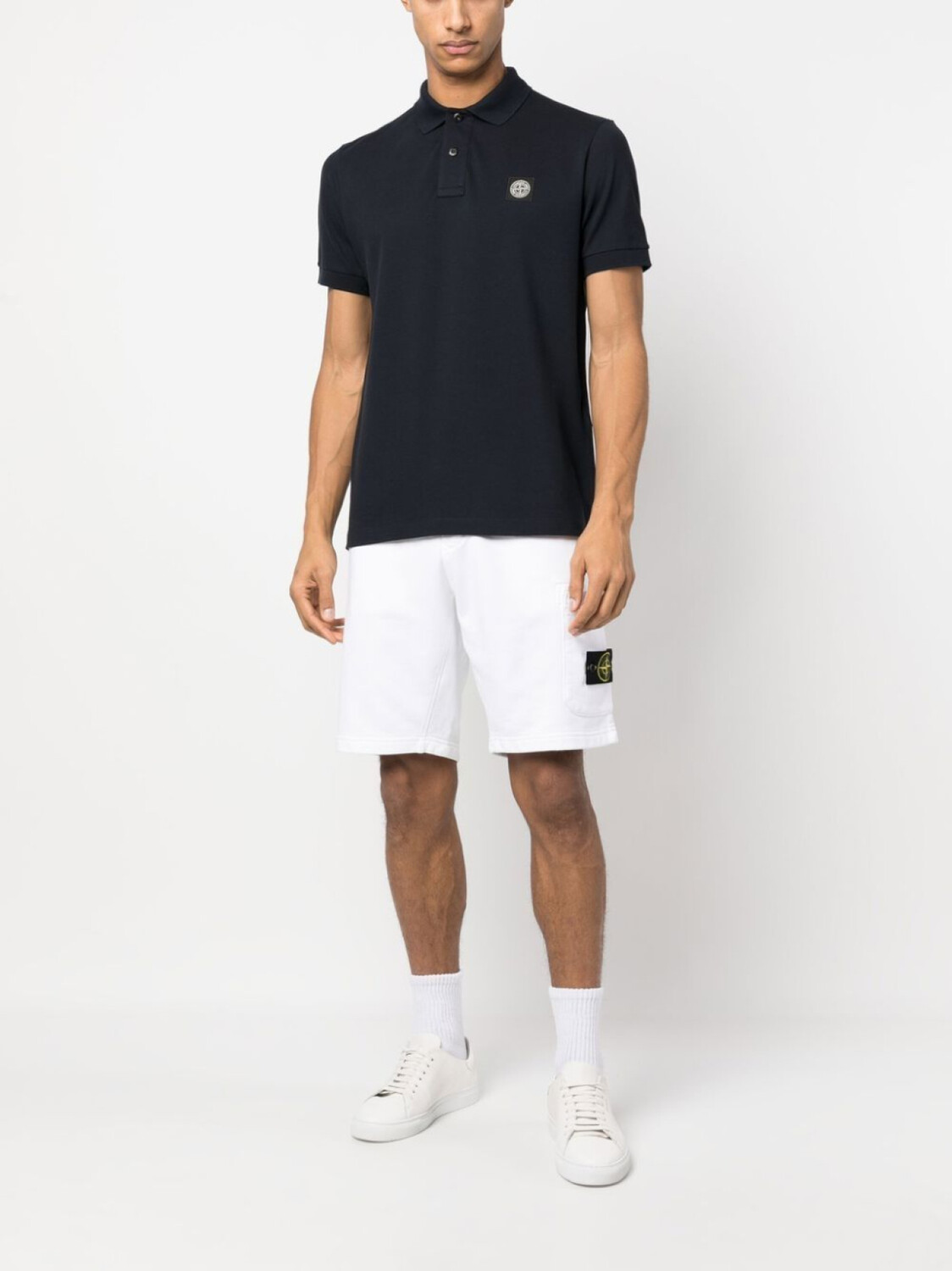 Шорты Stone Island Regular-fit with cargo pocket, белый — фото 2