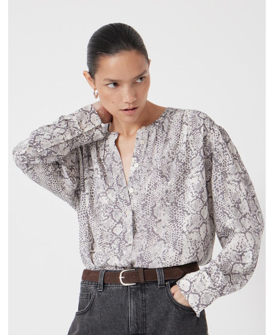 

Женская блузка Fernanda с принтом под змеиную кожу Hush, Natural snake grey
