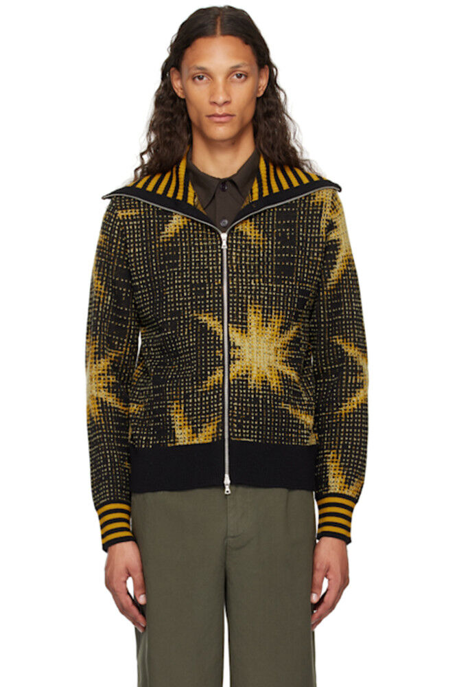 

Черно-желтый свитер на молнии Dries Van Noten