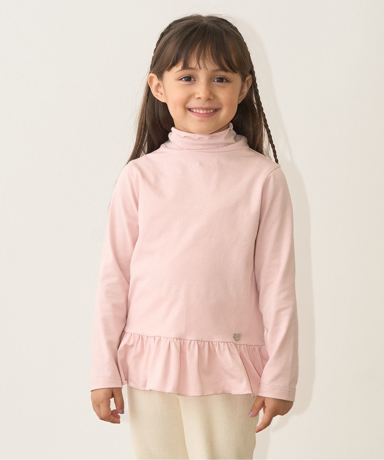 Водолазка с присборенным подолом и баской Lycee mine, Moderate Pink