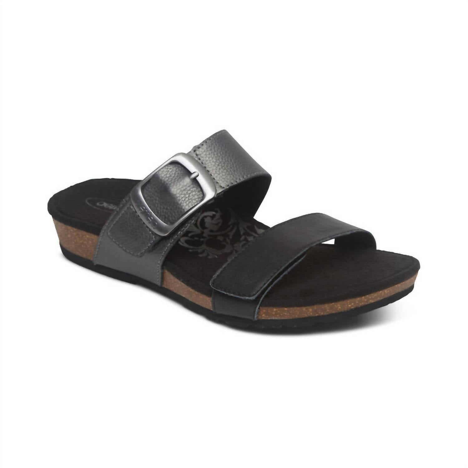 Женские регулируемые шлепанцы Daisy черного цвета Aetrex