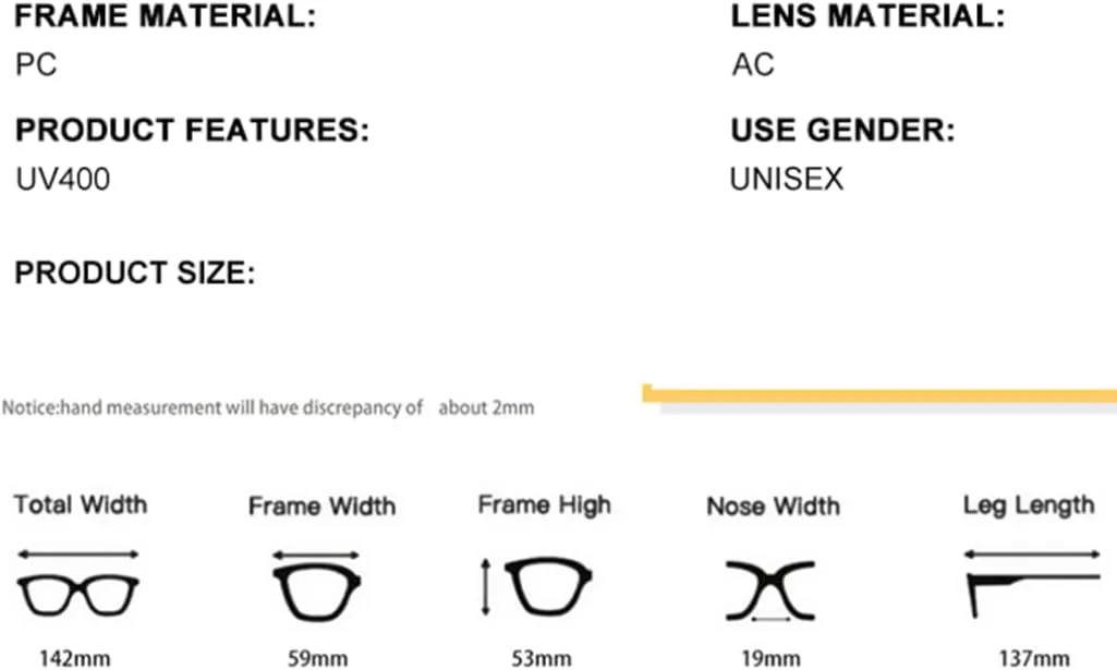 

Ретро-модные солнцезащитные очки для женщин и мужчин, классический винтажный стиль, защита от УФ-излучения UV400, для активного отдыха VFDHN, Blue Yellow