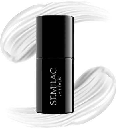 Гибридный лак для ногтей Semilac UV Hybrid Black & White, 001 Strong White 7 ml — фото 2
