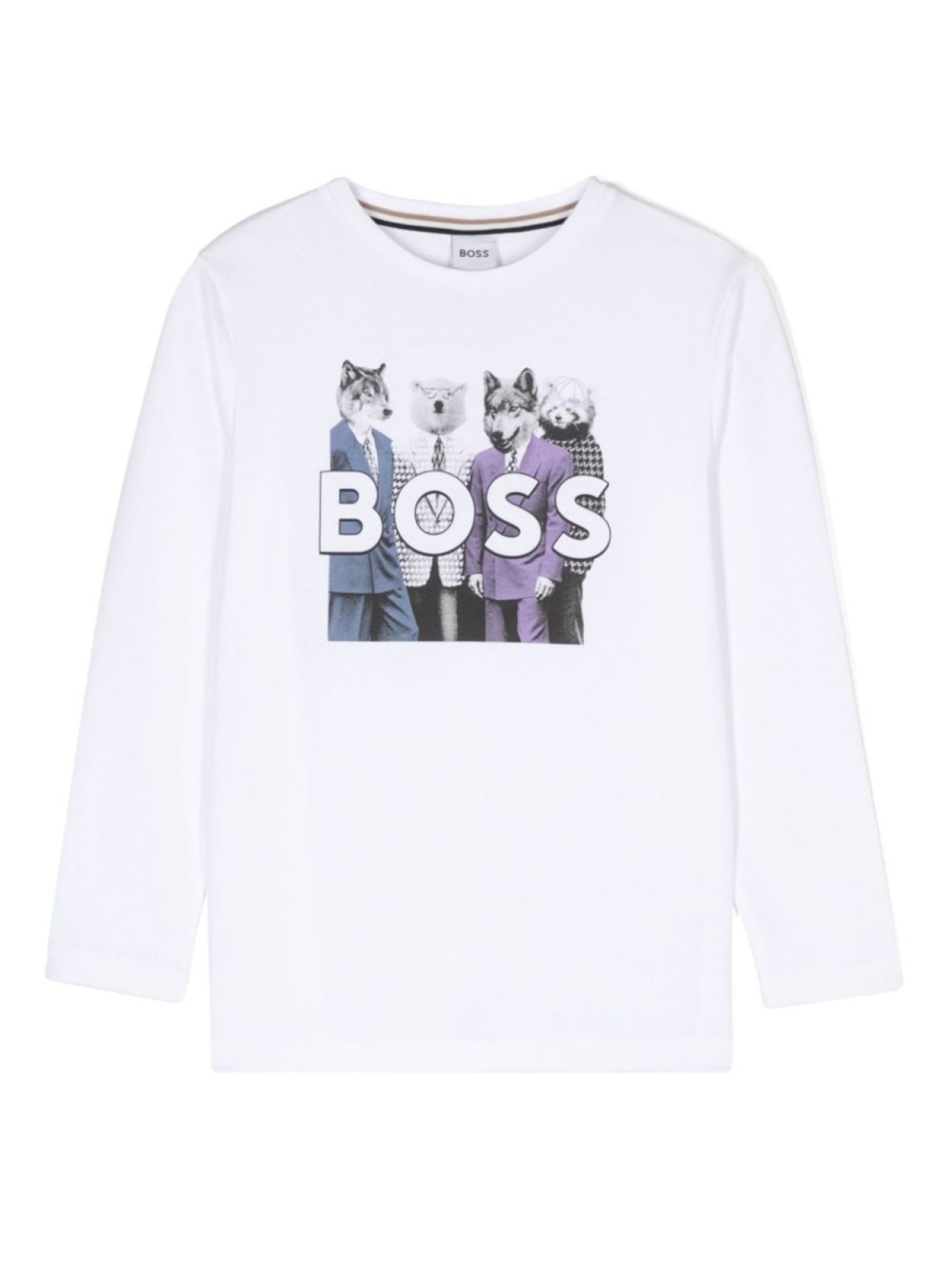 

BOSS Kidswear футболка с принтом волка, белый