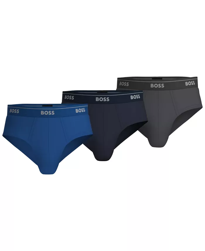 

Мужские классические трусы 3 шт., однотонные, ассорти цветов Hugo Boss, синий