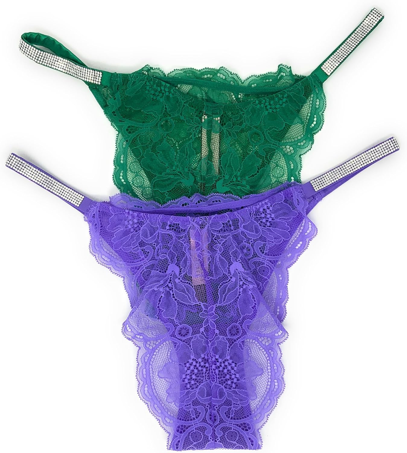 Трусики Brazilian, 2 шт Victoria's Secret, Green Lace/Purple — фото 2