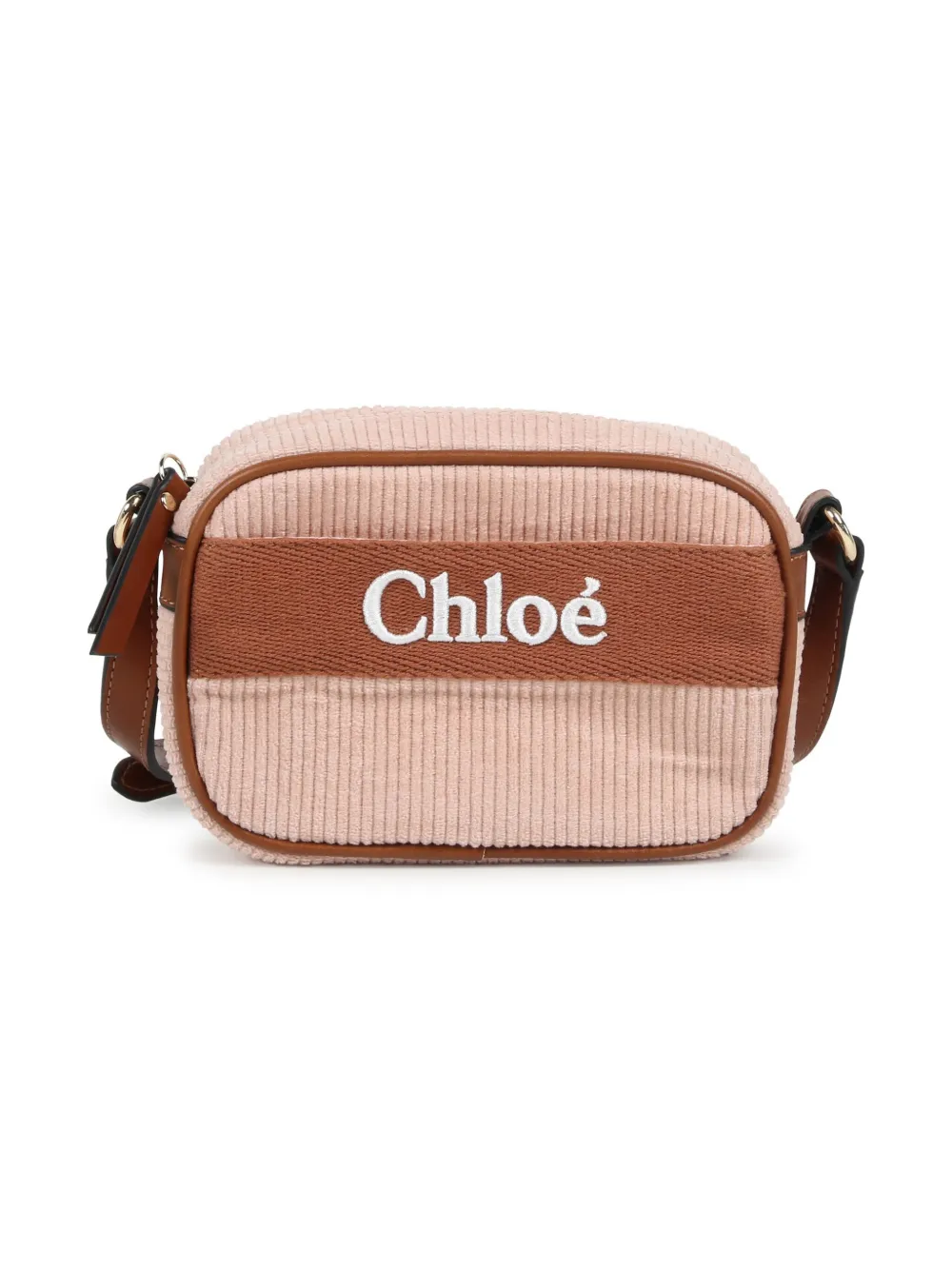 

Сумка на плечо с вышитым логотипом Chloé Kids, розовый