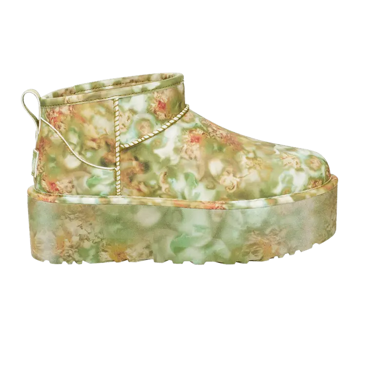 

Ботинки UGG Collina Strada x Classic Ultra Mini Platform Boot Green Floral, зеленый